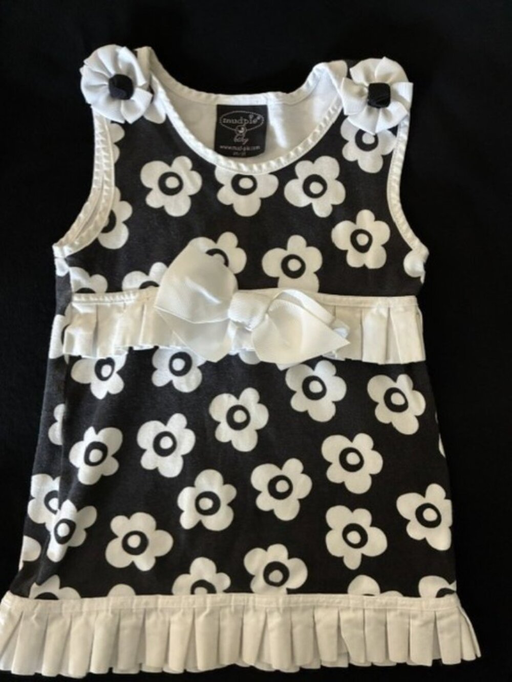 Girl's Toddler Mudpie Black & White Daisy Print Summer Dress - Size 2T - 3T